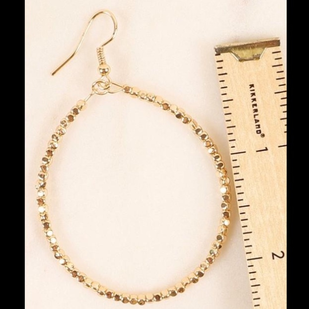 Beaded Hoops - Gold - Picture 3 of 3